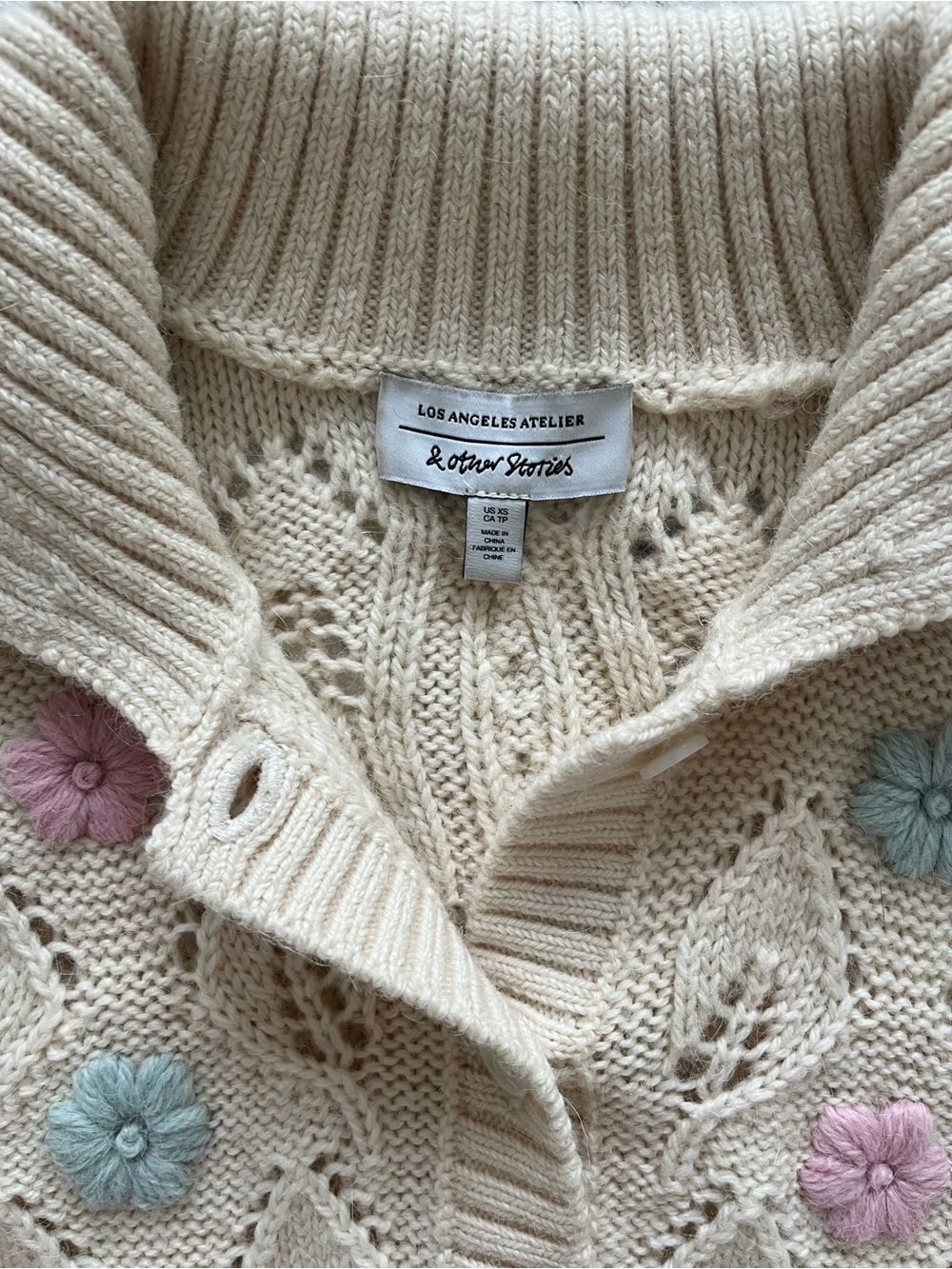 & Other Stories Floral Embroidery Knit Cardigna - Picture 3 of 5